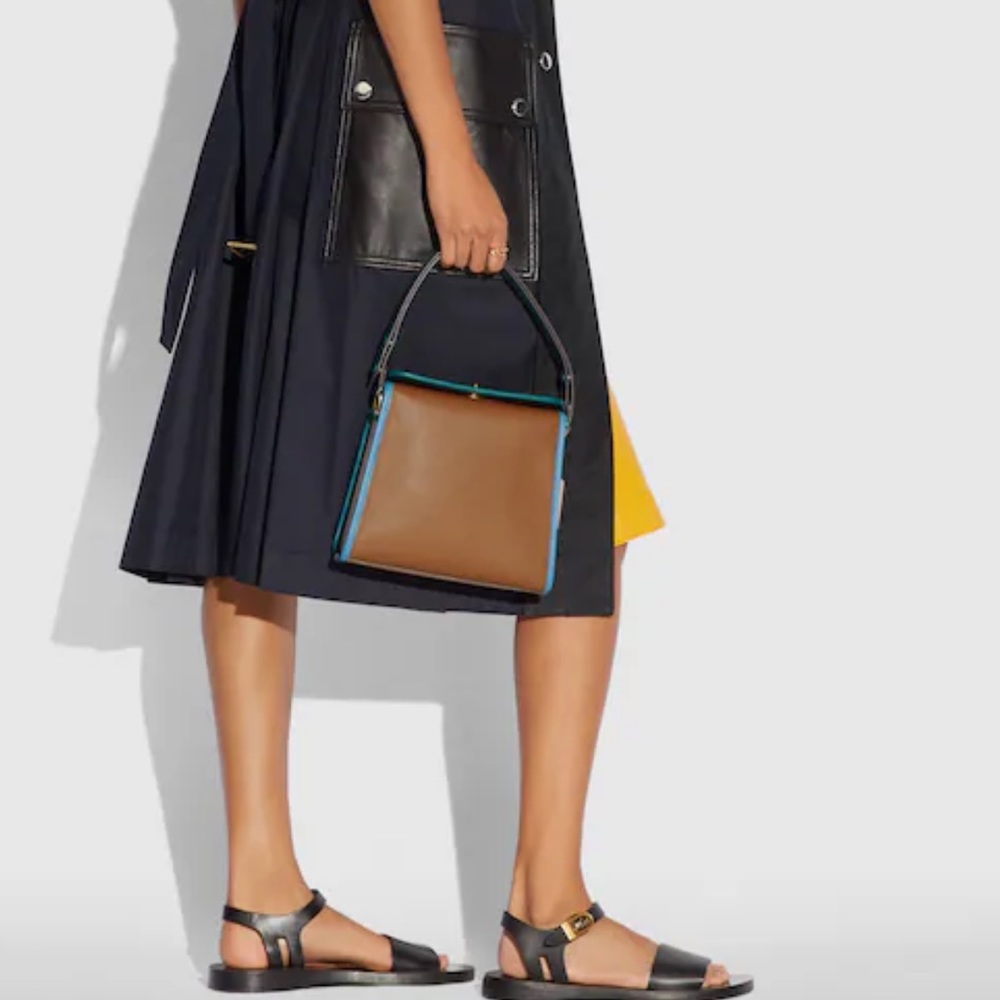 Coach Colorblock Turnlock Shoulder Bag